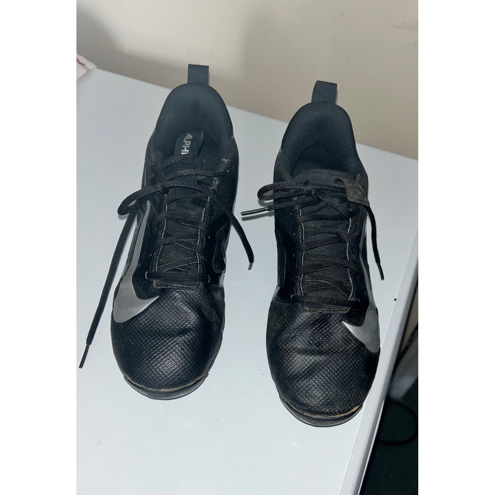 Nike Alpha Boys 7.5W Low Baseball Cleats Black Silver/White